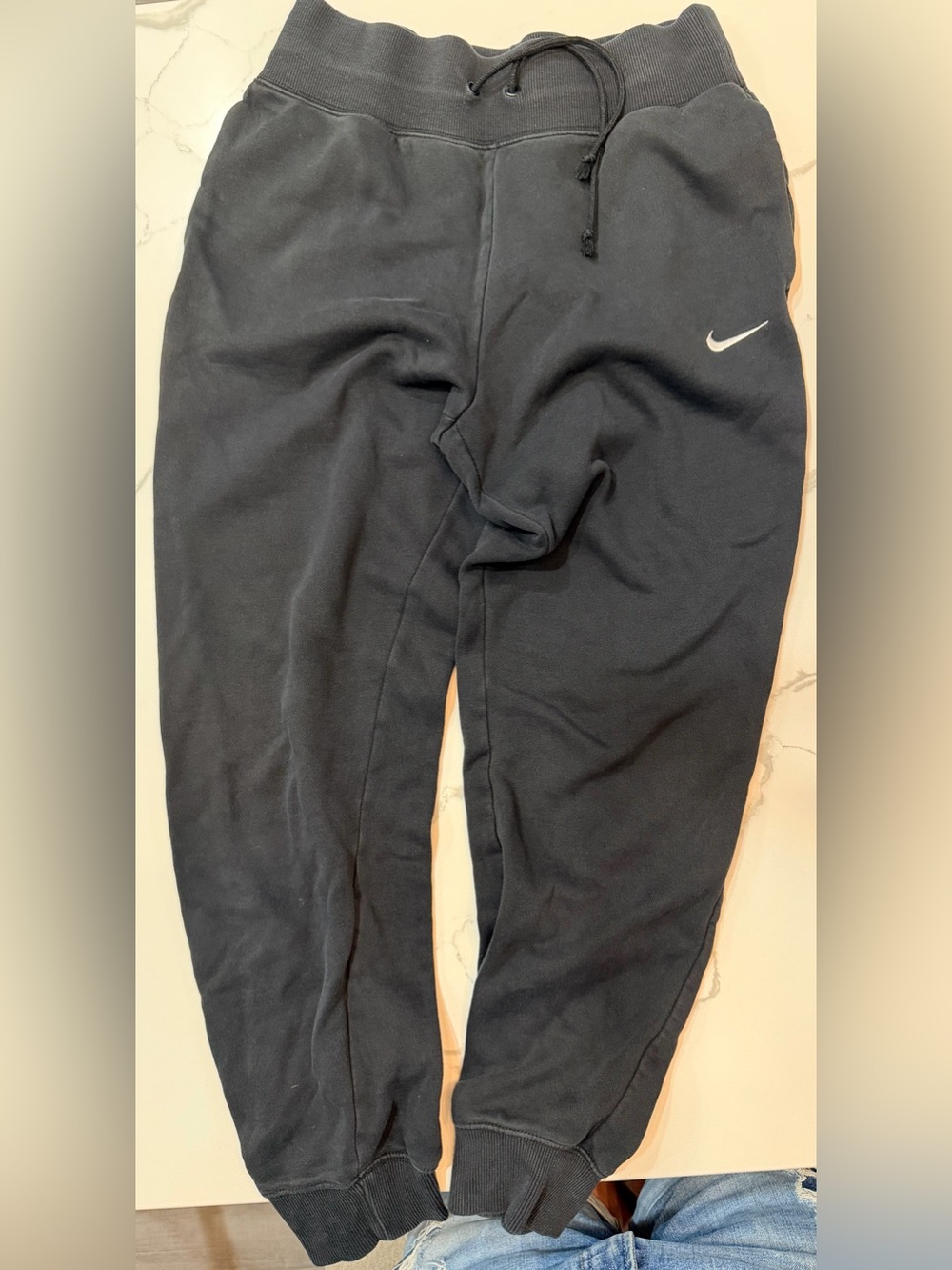 Nike women’s Black Sweat Joggers with White Swoosh